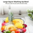 thumbnail image 3 of Stainless Steel Square Colander, Kitchen Basket with Uniform Drainage Holes for Efficient Rinsing, Large Square Container for Kitchen, Vegetable Washing Basin, Ideal for Food Prep and Storage, 3 of 6