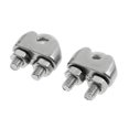 thumbnail image 2 of jinwen 2 Pieces 304 Stainless Steel Wire Rope U Bolt Cable Clamps Cord Clips for 2mm, M3, 2 of 5