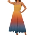 thumbnail image 1 of Mgmyaa Robes Smockées pour Femmes Col Carré Dos Bas Robes Élégantes à Volants Boho Sans Manches Fluide Été Décontracté Longue Robe d'Été, 1 of 4