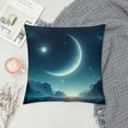thumbnail image 2 of Sheronv Crescent Moon Celestial Object Serene Night Sky Graphic Decorative Throw Pillow Cover 1PC for Home Couch Bedroom - Short Plush Material 12x12in, 2 of 5