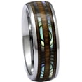 thumbnail image 3 of Men's Women's Tungsten Ring Abalone Koa Wood Wedding Band 8mm (10), 3 of 6
