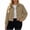 Khaki-jackets for women, variant on YanHoo Bomber Jackets Women Oversized Button Down Cropped Jacket Long Sleeve Fall Casual Outerwear