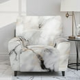 thumbnail image 2 of Xixirimido White Marble Design Pattern Recliner Slipcovers 4 Pieces Stretch Lazyboy Recliner Chair Cover Non Slip Recliner Couch Covers with Storage Pockets Furniture Protector, 2 of 8