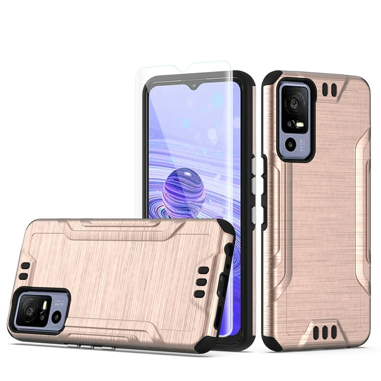 For TCL 40 XE 5G Hybrid Dual Layer Metallic Brush Texture