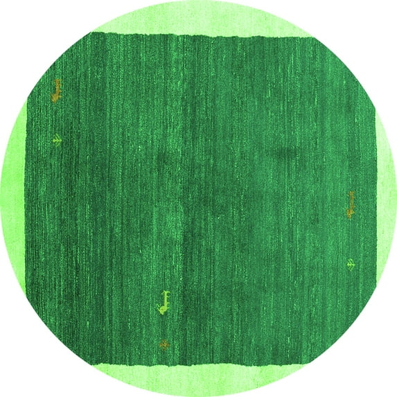 Ahgly Company Indoor Round Abstract Green Contemporary Area Rugs, 4' Round