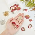 thumbnail image 3 of 1 Box 86pcs Geometric Shaped Resin Wooden Earring Pendants Resin Walnut Wood Earring Makings Kit Wood Earring Accessories with Earring Hooks Jump Rings for Earrings Necklace Making - 7 Styles, 3 of 6