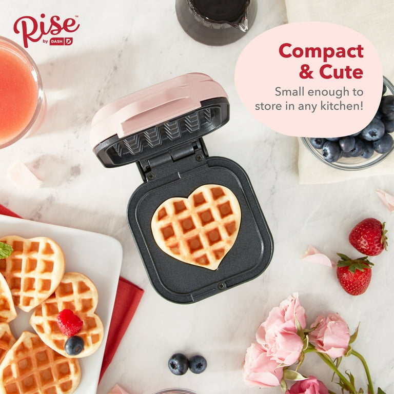 DASH Mini Maker for Individual Waffles, Hash Browns, Keto Chaffles with  Easy to Clean, Non-Stick Surfaces, 4 Inch, Red Love Heart