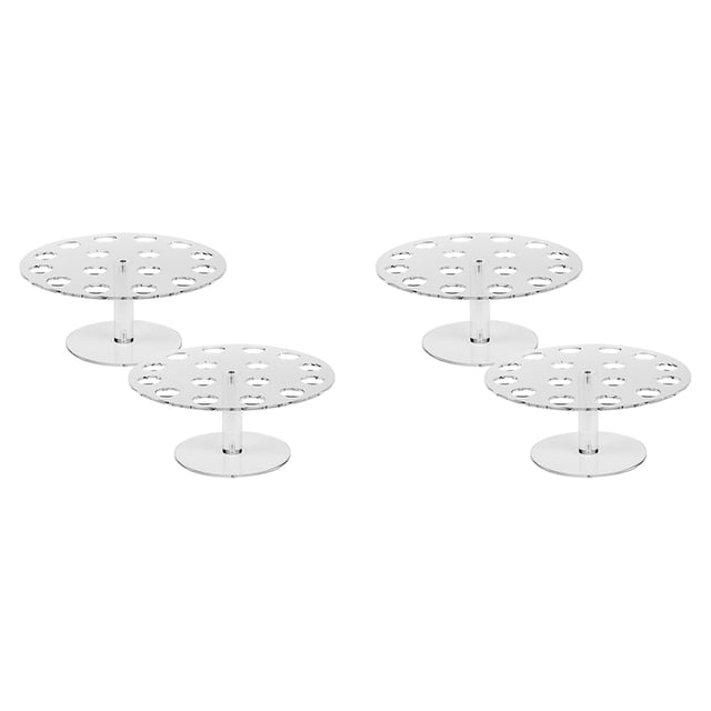 4 Pack Ice Cream Cone Holder, 16 Holes Acrylic Ice Cream Cone Display Stand, Clear Waffle Hand Roll Sushi Display Rack