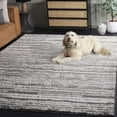 thumbnail image 3 of SAFAVIEH Rumi Barrett Striped Polyester Shag Area Rug, Dark Gray/Ivory, 5'3" x 7'6", 3 of 8
