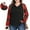02 Red Grid Black, variant on Gleelist Plus Size Women’s V Neck Long Sleeve Hooded Grid Shirt Casual Vacation Blouses Fashion Plus Top(1X-5X)