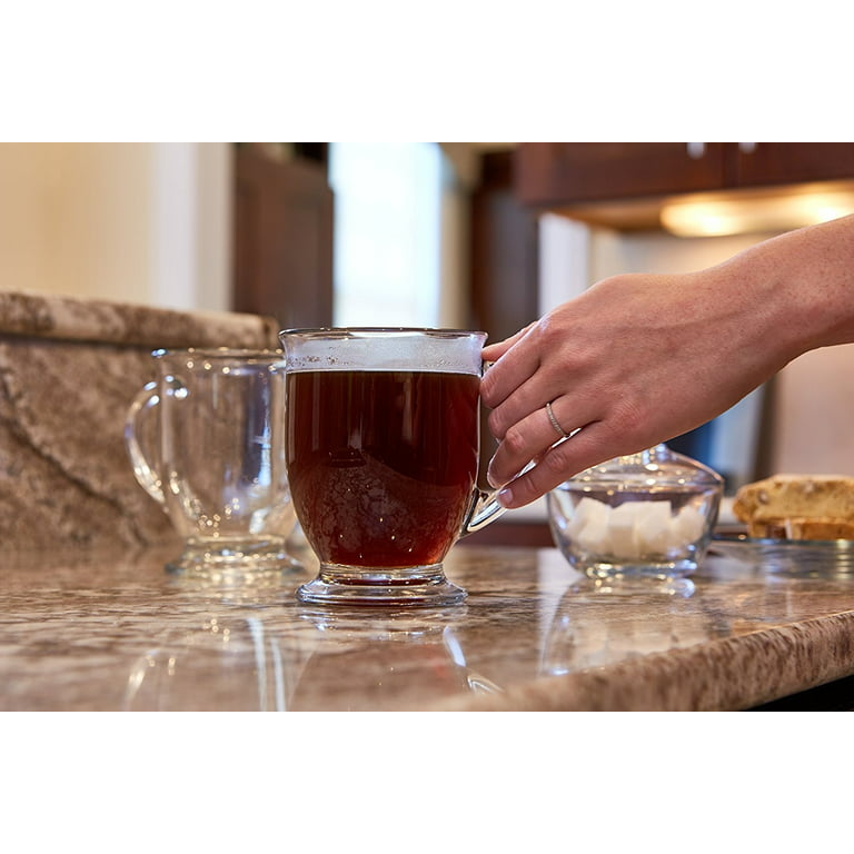 Nutrichef 5.2 oz. Clear Glass Coffee Mug Set (Set of 4)
