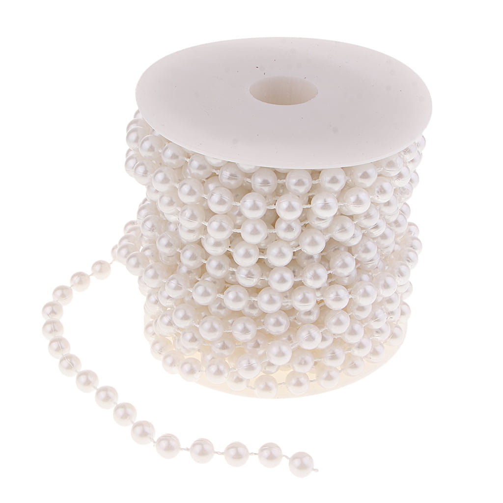 10m Acrylic 3/8mm Pearls Beads Hanging String Wedding Garland Bouquet Decor 