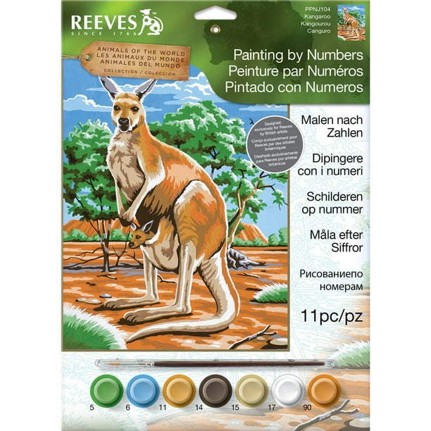 Junior Paint By Number Kit, 9" x 12", Kangaroo