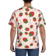 thumbnail image 3 of Bixox Men's Strawberry Floral Printed Short Sleeve Skinny Athletic T-Shirt, 3 of 6