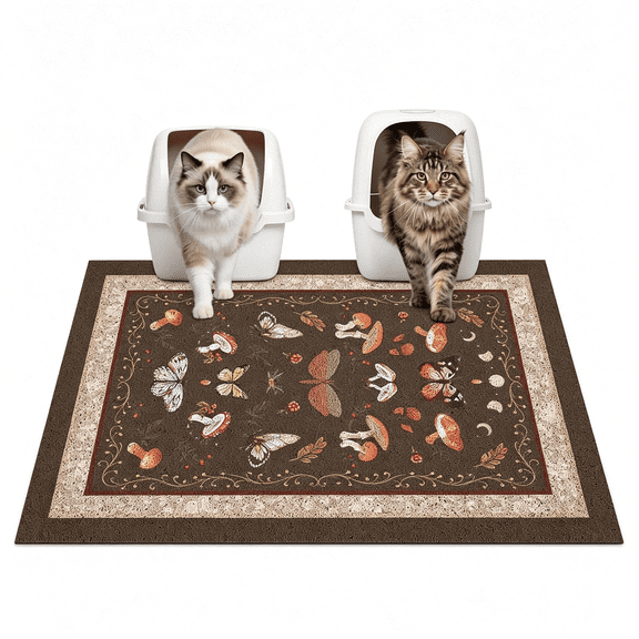 RLESO Cat Litter Mat with Non-Slip Bottom Litter Box Mat 33"X22"Litter Trapping Mat Easy to Clean Washable Cat Food Mat for Kitty,L Cat Mat for Litter Box