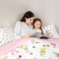 thumbnail image 5 of Manfei Pink Glitter Print Bowknot 7-Piece Twin Bedding,Colorful Cartoon Goblet Bedding Comforter Set,Pink Reversible, 5 of 7