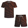 thumbnail image 3 of Vedolay Mens' Short Sets Summer 2 Piece Shirt and Shorts Set Printed Sports Hawaii Beach Style Two Piece Set,Red XL, 3 of 4