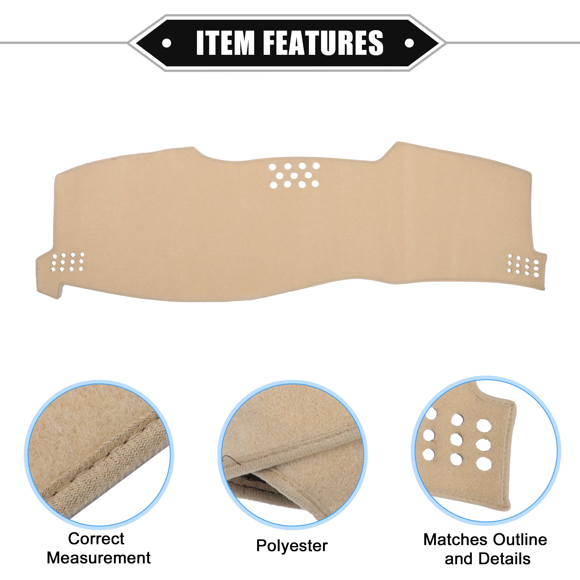 Unique Bargains Car Dashboard Cover Mat for Toyota Avalon 2005-2010 Beige