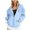 Sky Blue, variant on Tanghaowl Sweatshirts for Women Loose Fit Autumn Winter Print Zipper Long Sleeve Pocket Drawstring Casual Sports Hooded Sweatshirt Khaki XXXL