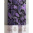 thumbnail image 3 of Boho Purple Floral Sheer Curtains for Living Room Bedroom Farmhouse Botanical Vintage Paisley Flower Sheer Curtains 63 Inch Long 2 Panels Set Light Filtering Curtain Window Treatments Drapes, 3 of 6