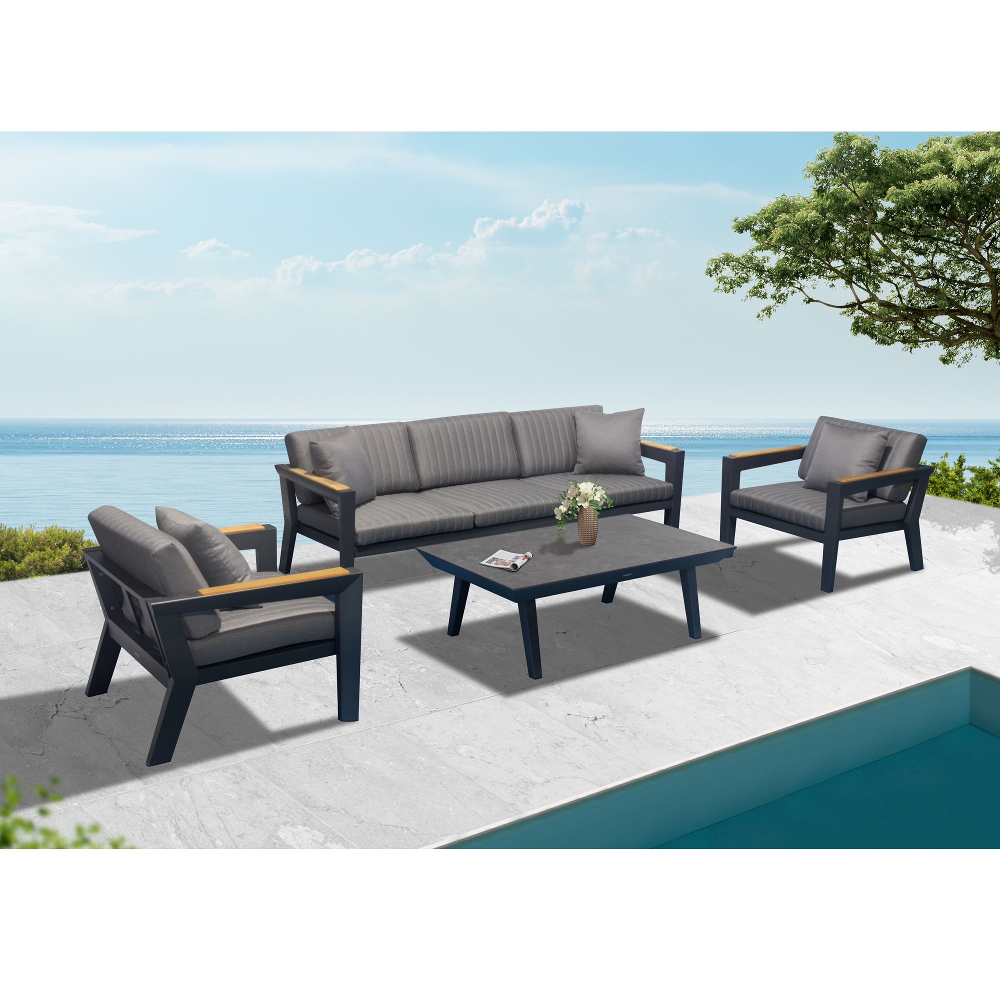 Higold Champion Patio Dining Set, 7 Pieces Outdoor Dining Chairs with