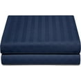 thumbnail image 6 of Fitted Sheet 1 Piece Only - 18" Inch Deep Pocket Super Queen Size Sheets - 400 TC Egyptian Cotton Super Elastic Bottom Mattress Covers & Protectors - Deep Pocket Fitted Sheet - Navy Blue Stripe., 6 of 6