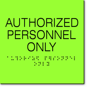

Authorized Personnel Only Sign-Laserglow / Black (4 Units)