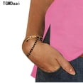 thumbnail image 3 of TGMDaai 3/4 Sleeve Tops for Women Summer Crewneck Blouses Side Split Solid Color Tunic Tops, 3 of 5