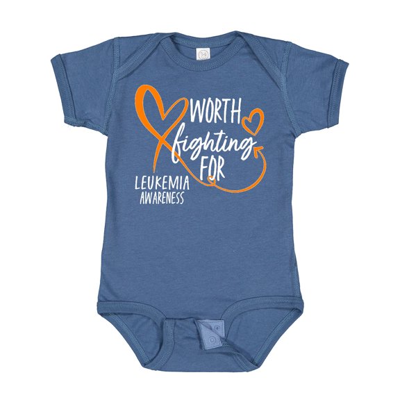Inktastic Worth Fighting for Leukemia Awareness Orange Heart Boys or Girls Baby Bodysuit