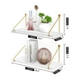 thumbnail image 6 of SUMGAR Floating Shelves for Wall, White Gold Modern Wall Mounted Shelf, Hanging Shelves for Bathroom, Bedroom, Living Room,Office Set of 2,16in, 6 of 10