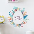 thumbnail image 4 of Vinilos de pared florales verdes para la decoración del hogar de la sala de estar del dormitorio, azul, 15.7x15.4in, calcomanía removible fácil de aplicar, 4 of 6