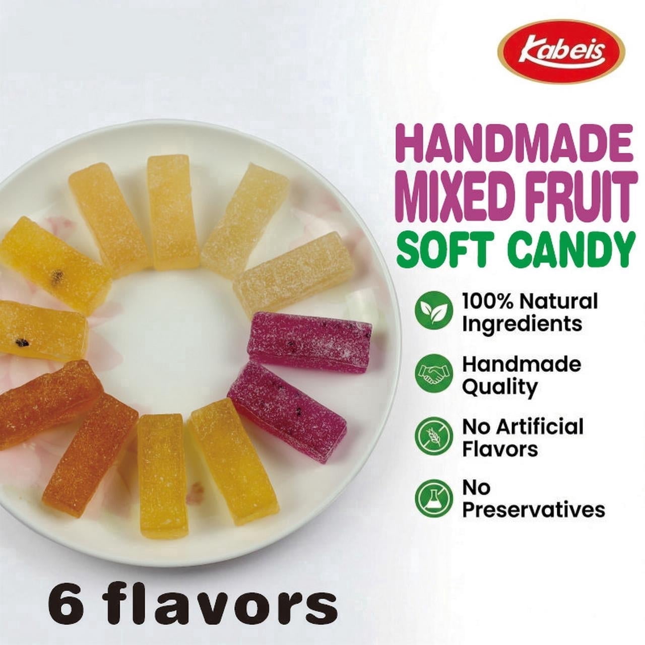 Kabeis Tropical Fruit Mix Chews Chewy Gummy Candy Party Size – 14.46 oz Bulk Bag