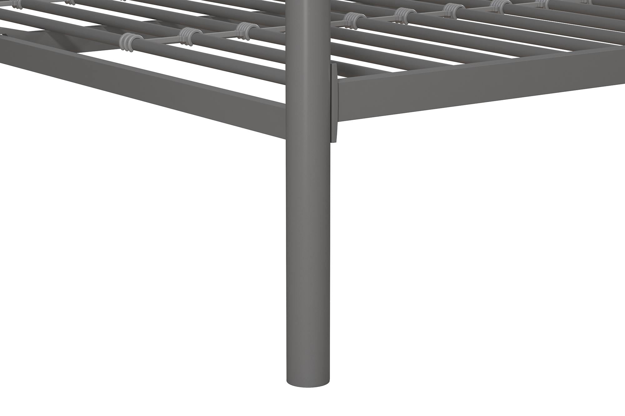 DHP Dusty Twin over Full Metal Bunk Bed with Secured Ladders, Silver