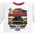 thumbnail image 2 of Mens Mustang Powered by Ford 100% Cotton Ringer Tee Shirt, XL Red/Black, 2 of 5