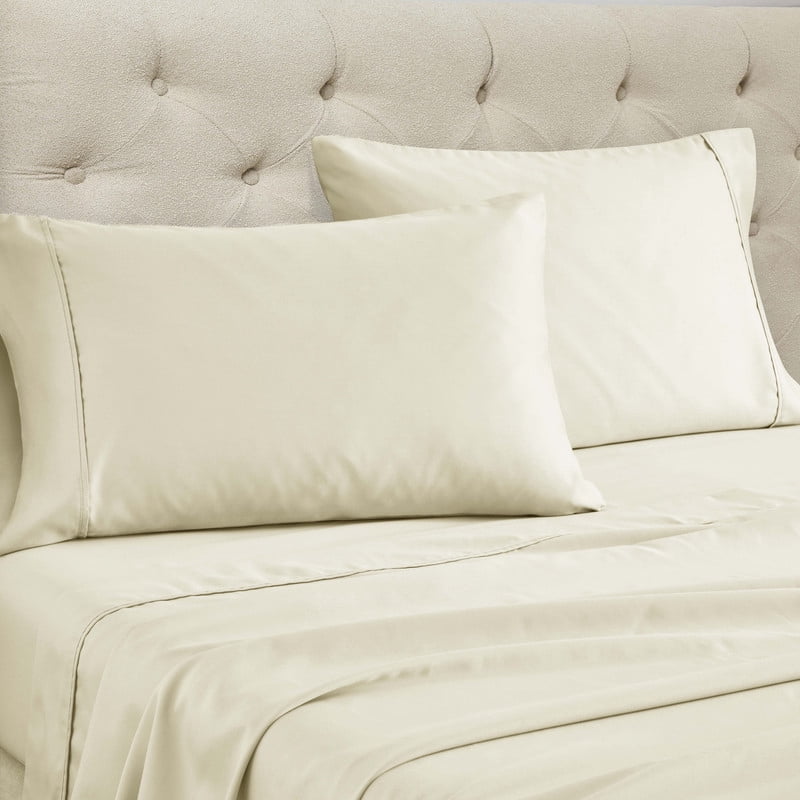Superior 4-Piece 1400-1500 Thread Count Ivory Sheet Set, King