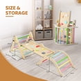 thumbnail image 4 of Ktaxon 9 in 1 Pikler Triangle Set with Cushion, Montessori Toddlers Wooden Climbing Toys Set, Indoor Climbing Toys, with Colorful-Patterns Rocks, Seesaw, Arch, Foldable Ladder, Ramp, 4 of 8
