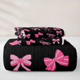 thumbnail image 5 of Manfei Pink Coquette Bowknot Bed Spread Queen For Girls,Pink Princess Bow Queen Coverlet Set For Kids,3-Piece, 5 of 7
