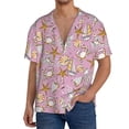 thumbnail image 3 of Xecao offers the Seafood for Men's Casual Short-sleeved Shirt, a button-up collared shirt with a pocket, perfect for beach vacations and yacht travel in the Large size., 3 of 7