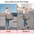 thumbnail image 5 of Brown and White Checkerboard Checkered Pattern Travel Tote Bags for Women Carry On,Large Weekender Bags for Women Travel,Multi Functional Duffle Bag for Work,Shopping,Sports, 5 of 5