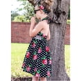 thumbnail image 4 of Vestido Estampado perfke Vestido de niña floral Flores 2T Negro, 4 of 9