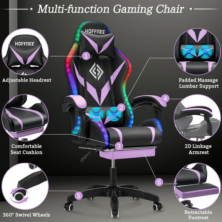 OVERPOWER Gaming Chair Ergonomic Seat with Headrest Leather Gaming Chair  Gaming Chair