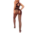 thumbnail image 4 of Gibobby arnés para mujer Lencería de mujer, medias de liguero, medias sexis, mallas con apertura de rejilla, pantimedias caladas, pantalones de lencería(Negro,Talla única), 4 of 5