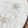 thumbnail image 2 of Old World Christmas Ivory Embroidered Christmas Tree Skirt, Snowflakes with Faux Fur Trim, 48in, 2 of 3