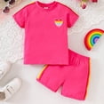 thumbnail image 2 of Toddler Baby Girl Clothes Summer Outfits Short Sleeve Elastic Sweatshirt and Shorts 2 Piece Sweatsuit Set 6-12 Months 12-24 Months 2t 3t 4t 5t 6t 7t 8t 9t Children 7-8 Years, 2 of 7