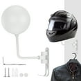 thumbnail image 2 of Retrok Motorcycle Helmet Holder Wall Mount 180° Rotation Helmet Hanger with Hooks Steel Helmet Stand Rack Storage Hook Multipurpose Motorcycle Helmet Holder for Motorcycle Bike Helmets Coats Caps, 2 of 10