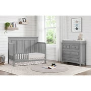 Oxford Baby Farmington 4-in-1 Convertible Crib, Rustic White, Wooden Crib