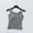Gray, variant on Womens Camisole Slim Cami Shirts Solid Color Round Neck Button Front Built In Bra Sleeveless Cami