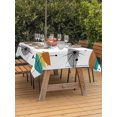 thumbnail image 4 of 52x70 Inch Outdoor Tablecloth with Umbrella Hole Zipper Rectangle Orange Turquoise Rectangular Tablecloths Outside Waterproof Boho Yellow Grey Color Block Bohemian Patio Table Cover for Picnic Party, 4 of 8