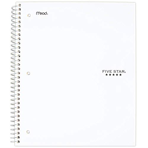 Five Star Spiral Notebook, 3 Subject, Wide Ruled Paper, 150 Sheets, 10 ...