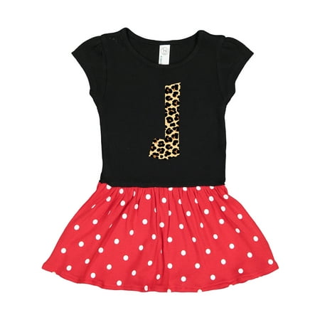 

Inktastic Leopard Print Letter J Gift Toddler Girl Dress